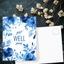 Blue Blooms Watercolor FICA BEM EM BREVE PERSONALI