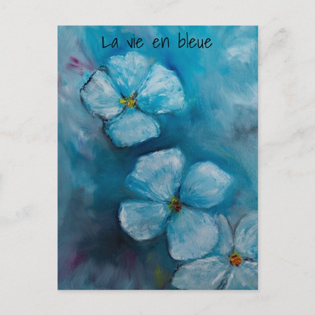 Cartão Postal Blue blossoms „la vie en bleue“  postkarte (Frente)