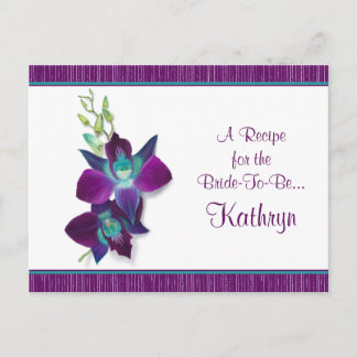 Cartão Postal Blue Bom Dendrobium Orchid Recipe Card