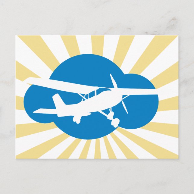 Cartão Postal Blue Cloud & Aviation Plane (Frente)