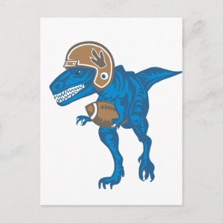 Cartão Postal Blue do Dinossauro de Futebol