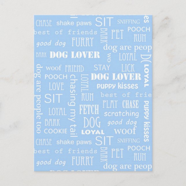 Cartão Postal Blue Dog Lover Sayings (Frente)