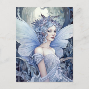 Cartão Postal Blue Fairy Fantasy Art