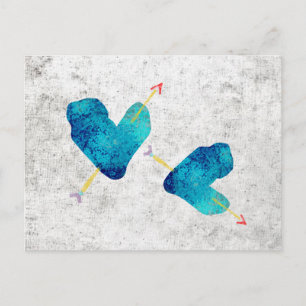 Cartão Postal Blue Heart 14 de fevereiro