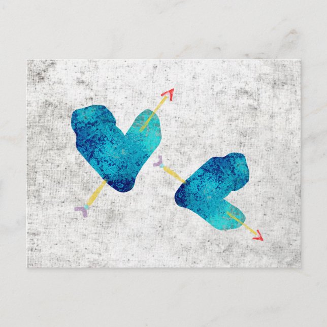 Cartão Postal Blue Heart 14 de fevereiro (Frente)