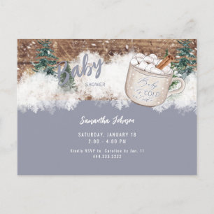 Cartão Postal Blue Hot Chocolate Rustic Baby É Frio Chá