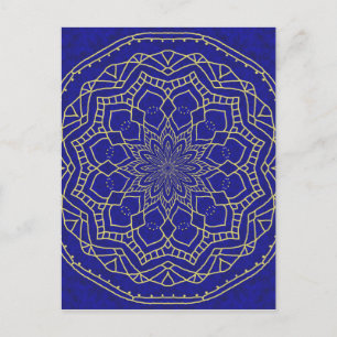 Cartão Postal Blue Mandala