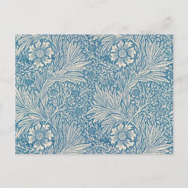 Cartão Postal Blue Marigolds (por William Morris) (Frente)