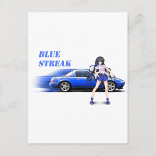 Cartão Postal Blue Miata - com animadora