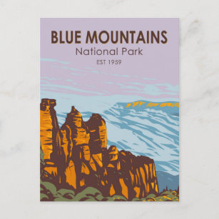 Cartão Postal Blue Mounains National Park, Austrália Vintage