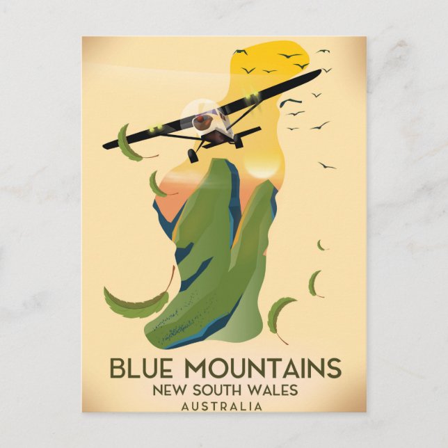 Cartão Postal Blue Mounts New South Wales Austrália (Frente)