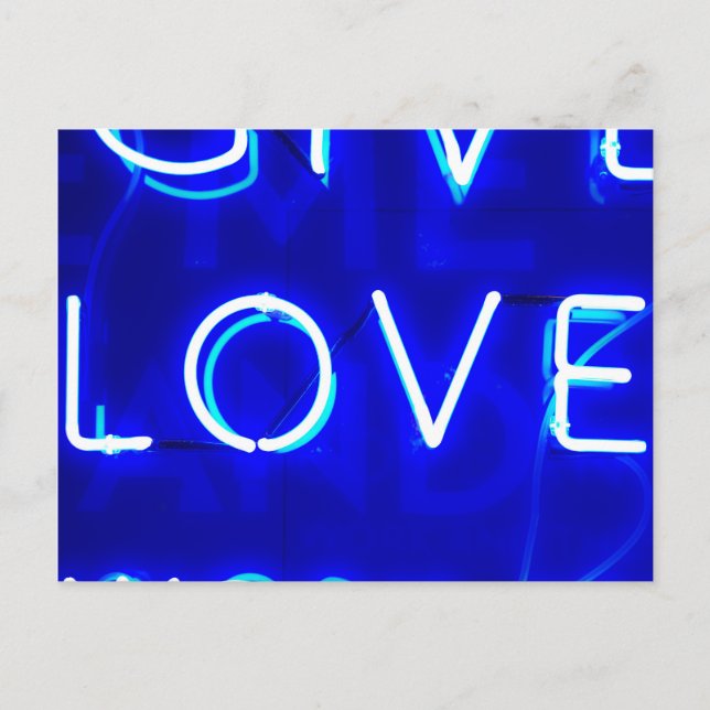 Cartão Postal Blue Neon Love (Frente)