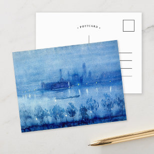 Cartão Postal Blue Night, Londres   Joseph Pennell