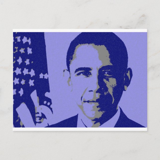 Cartão Postal Blue Obama (Frente)