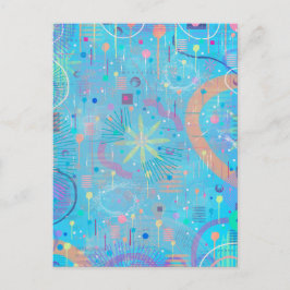 Cartão Postal Blue Pastels Dream Abstract 