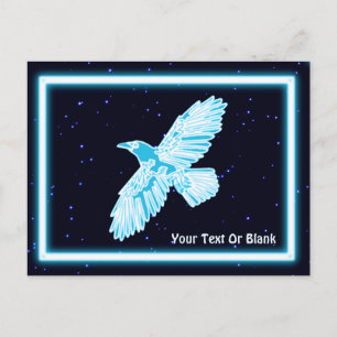 Cartão Postal Blue Raven Sobre Estrelas