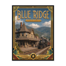 Blue Ridge Geórgia Arte Deco Vintage Idade Dourada