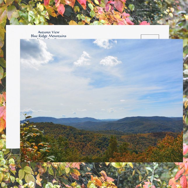 Cartão Postal Blue Ridge Mounts North Carolina Autumn View (Criador carregado)