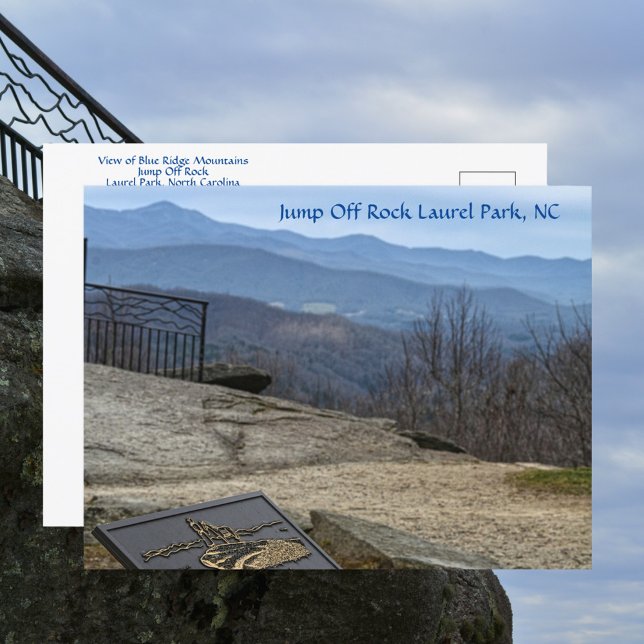 Cartão Postal Blue Ridge Mounts View from Jump Off Rock NC (Criador carregado)