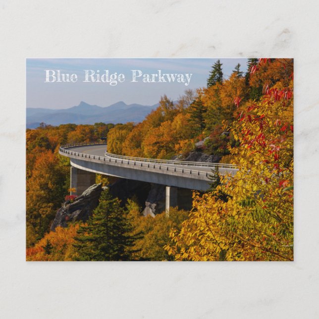 Cartão Postal Blue Ridge Parkway no outono (Frente)