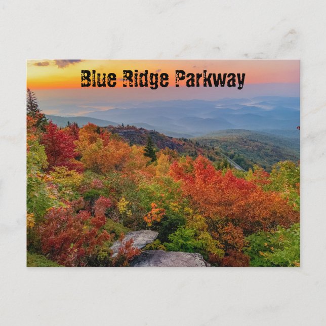 Cartão Postal Blue Ridge Parkway no outono (Frente)