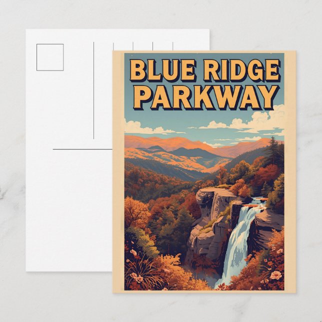 Cartão Postal Blue Ridge Parkway Scenic Byway Virginia NC (Frente/Verso)
