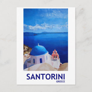 Cartão Postal Blue Santorini, Grécia - Vista de Oia