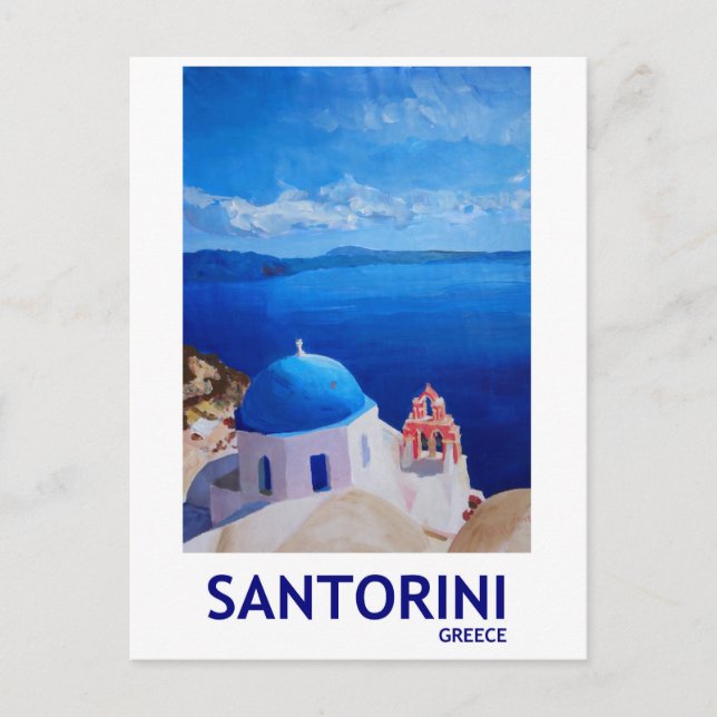 Cartão Postal Blue Santorini, Grécia - Vista de Oia (Frente)