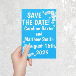 Cartão Postal "Blue-Sky Daisies" de 1960 "Save-the-Date"