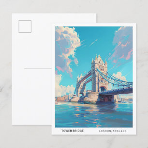 Cartão Postal Blue Sky na Tower Bridge London Viagem Inglaterra