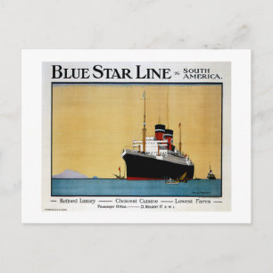 Cartão Postal Blue Star Line América do Sul