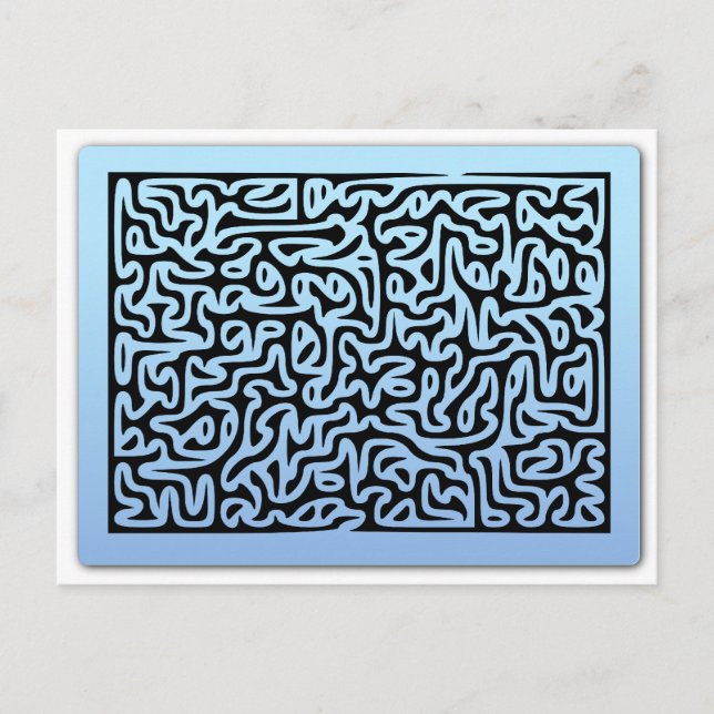 Cartão Postal Blue Swirls Maze (Frente)