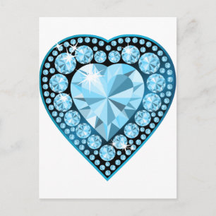 Cartão Postal Blue Topaz Gem Heart