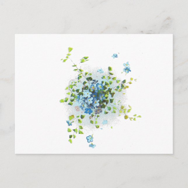 Cartão Postal Blue Vintage Forget-Me-Nots (Frente)