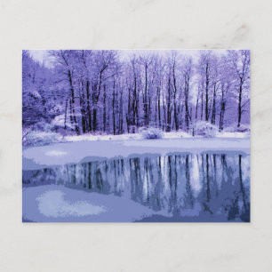 Cartão Postal Blue Winter Pond