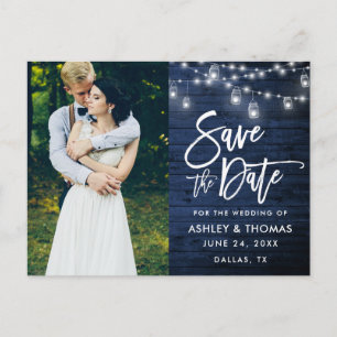 Cartão Postal Blue Wood Jar Lights Escoteiro do Pincel Salvar a 