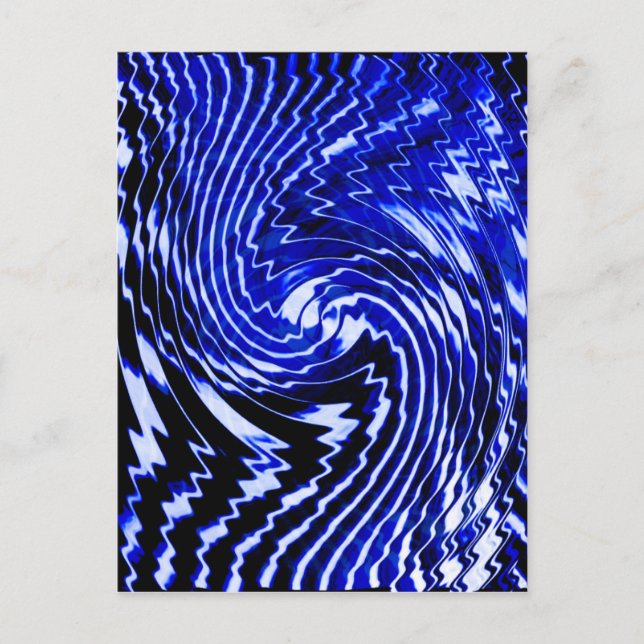 Cartão Postal Blue Zebra Swirl (Frente)