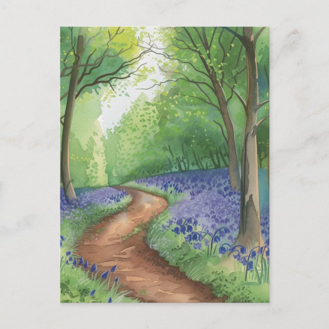 Cartão Postal Bluebell Flower Trail Bluebells (Frente)