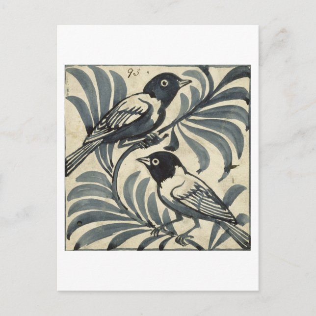 Cartão Postal Bluebirds (w/c no papel) (Frente)