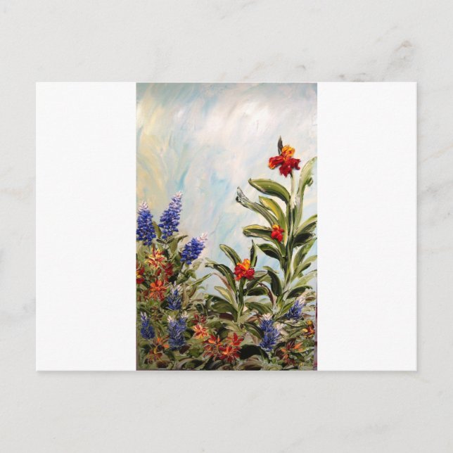 Cartão Postal Bluebonnets e Lily Canna (Frente)
