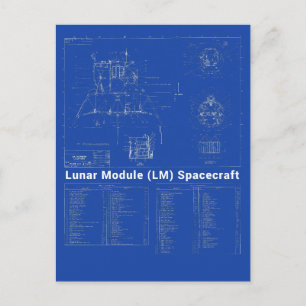 Cartão Postal Blueprint do módulo lunar (LM) da Lua