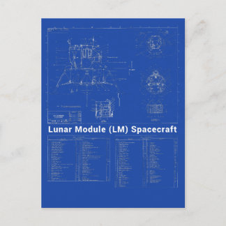 Cartão Postal Blueprint do módulo lunar (LM) da Lua