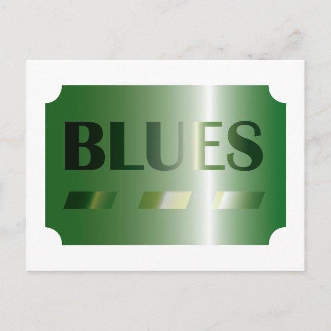 Cartão Postal BLUES (verde) (Frente)