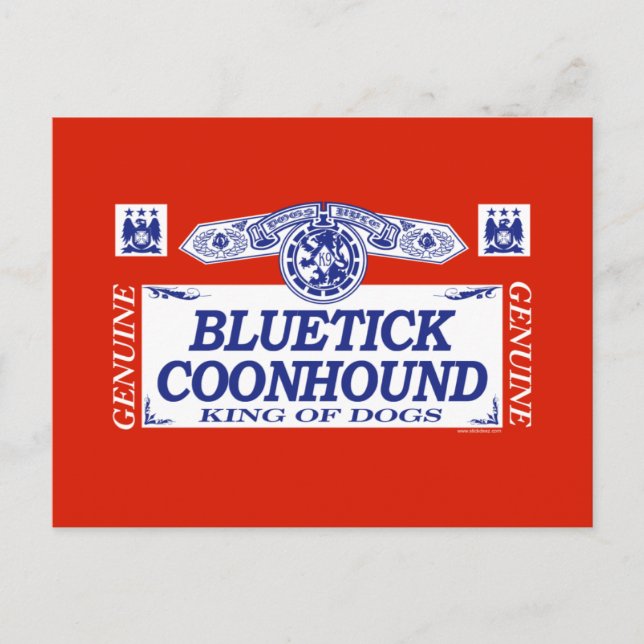 Cartão Postal Bluetick Coonhound (Frente)