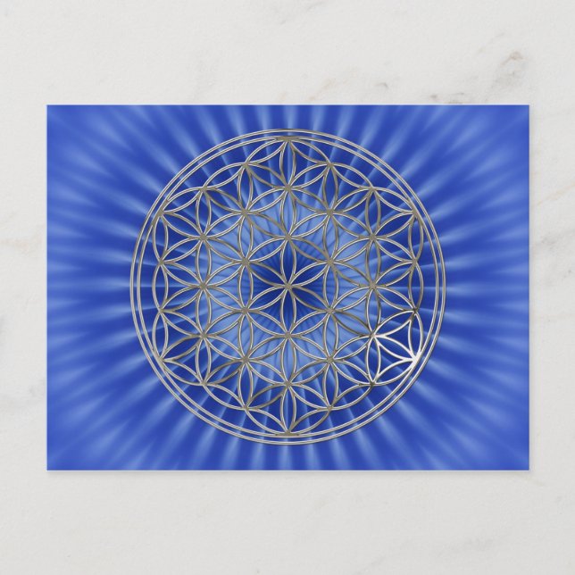 Cartão Postal Blume des Lebens / Flor Da Vida | prata real (Frente)