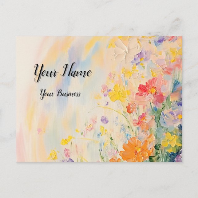 Cartão Postal Blumenmotiv in Ölfarben (Frente)