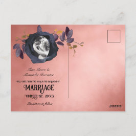 Cartão Postal Blush Black Rosa Photo Salve Nossa Data