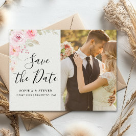 Cartão Postal Blush Rose-Themed Elegant Wedding