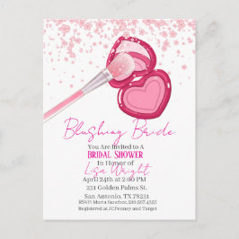 Cartão Postal Blushing Bride Bridal Shower Invitation 
