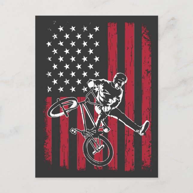 Cartão Postal BMX | Bandeira Americana BMX (Frente)